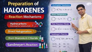 Lec 04: Preparation of Haloarenes | Electrophilic Substitution & Sandmeyer Reaction | Class 12