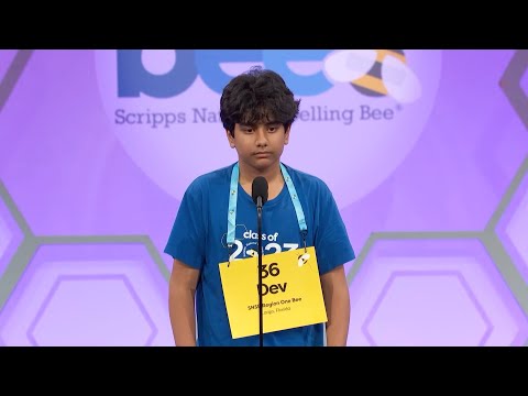 Dev Shah's winning moment at the 2023 Scripps National Spelling Bee