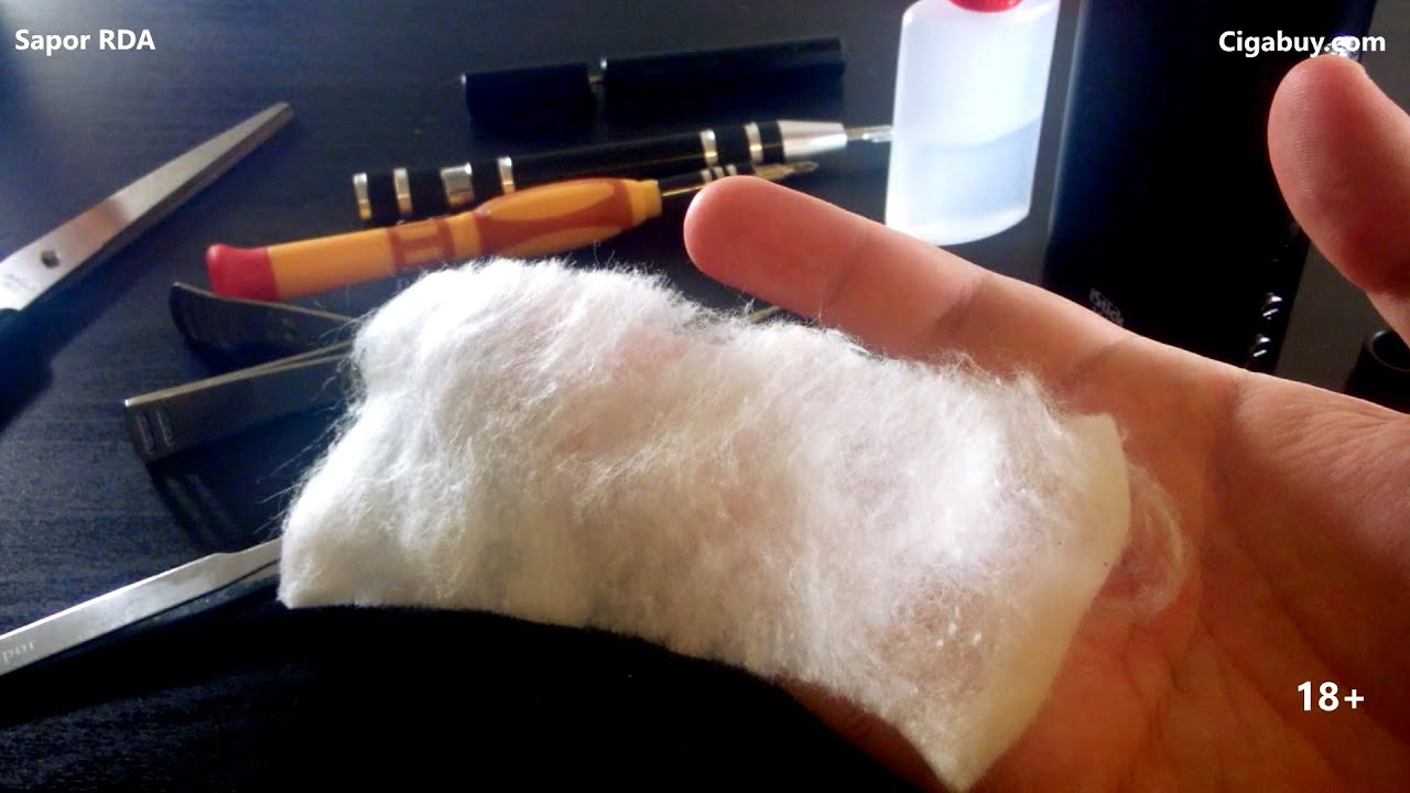 Укладка ваты Scottish roll в дрипке Sapor RDA (cigabuy.com)