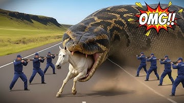 Heroic Rescue Team Saves Lonely Horse from Giant Python Terrifying Attack🐴🐍