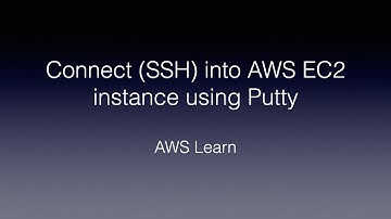 Connect (SSH) into AWS EC2 instance using Putty
