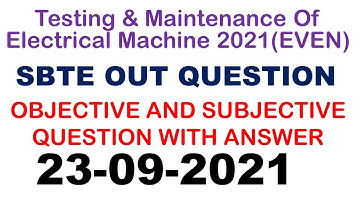 testing and maintenance of electrical machines mcq | 6th semester questions paper | Polytechnic 6th