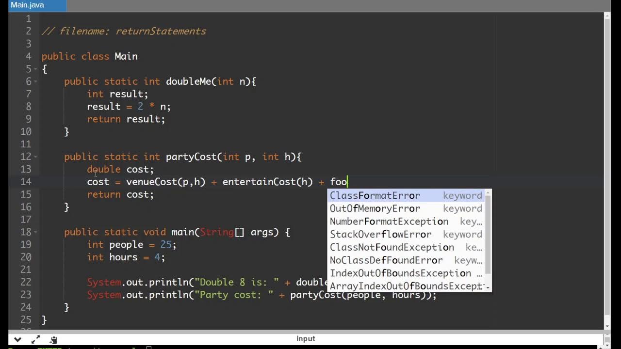 Java Methods Lesson 4) Return Statements - YouTube