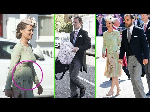 Pregnant Pippa Middleton heads to Harry and Meghan's wedding in a floral summer dress with James