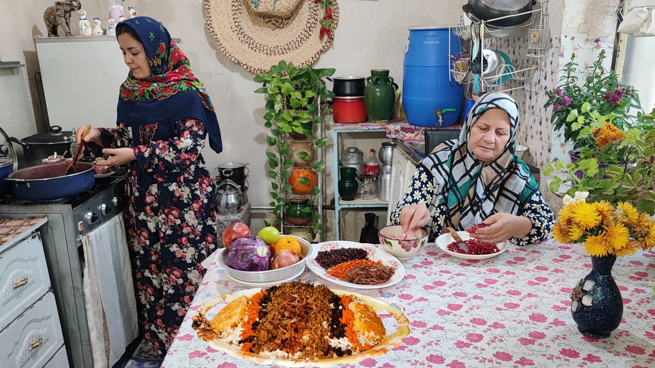 Жизнь в иранской деревне | Готовим традиционный рис с чечевицей в горах