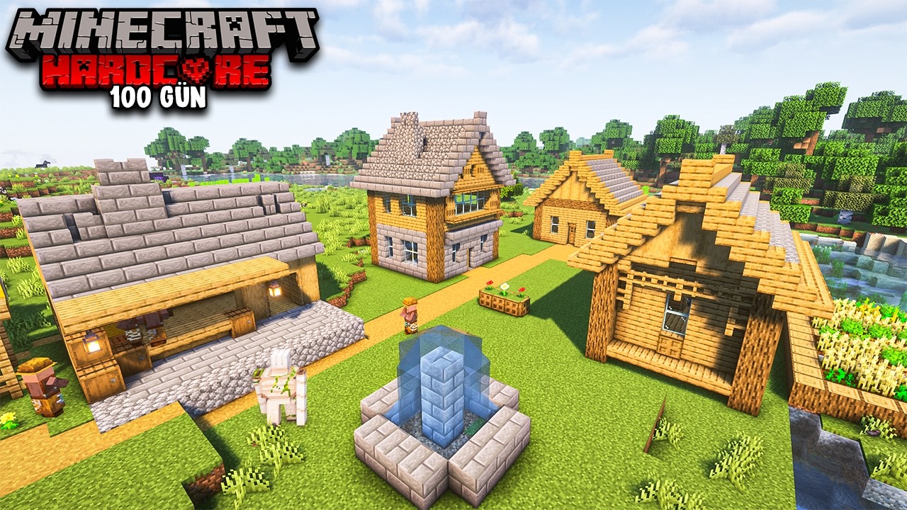 Minecraft'ta 100 Günde Mükemmel Köy İnşa Ettim!