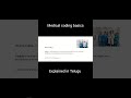 Medical coding basics explained in telugu #shorts #ytviral #ytshots    #ushealthcaretelugu