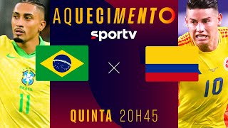 Thumbnail for BRASIL X COLÔMBIA | AQUECIMENTO AO VIVO E COM IMAGENS | ELIMINATÓRIAS DA COPA | #live | sportv