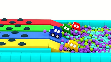 4 coches coloreados - La carrera nueva para carros.