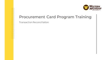 Procurement Card Program Card Reconciliation