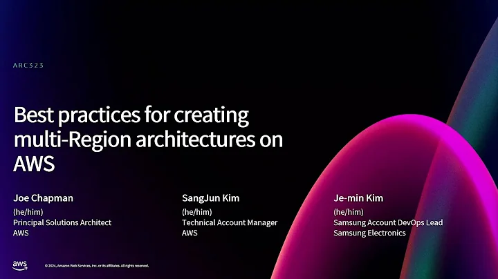 AWS re:Invent 2024 - Best practices for creating multi-Region architectures on AWS (ARC323)