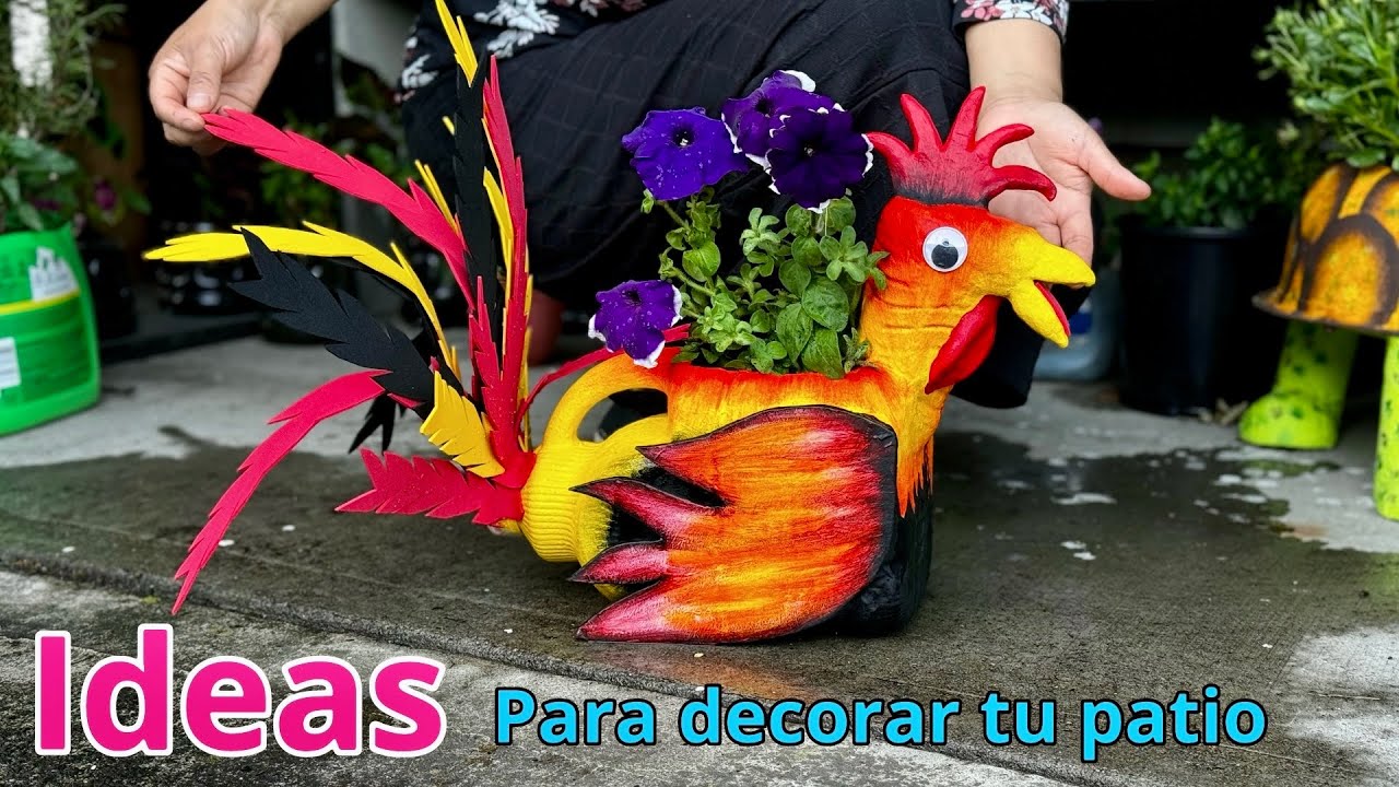 Ideas para decorar tu patio y jardín || hicimos un gallo 🐓