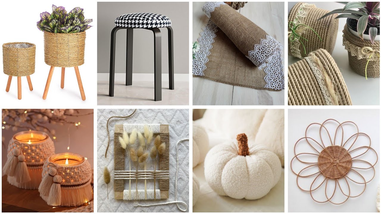 أفكار 💡عندك خيوط او قماش اصنعي ديكورات و منظمات #افكار #ideas #diy #decoration #diy#craft