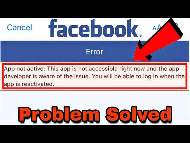 Facebook app not active error — 505 Go Inc. Forums