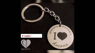 Portachiavi Piastrina Tonda Acciaio - ❤️ Ancona - Incisioni Laser @Happinesswecare 