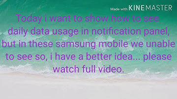 A NEW WAY TO SEE DAILY DATA USAGE IN SAMSUNG M SERIES...