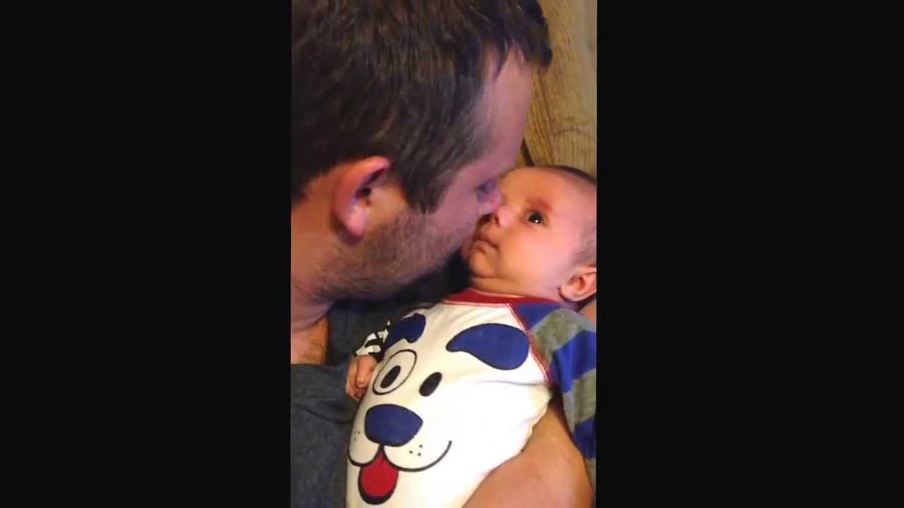Baby cry with daddy's kisses
