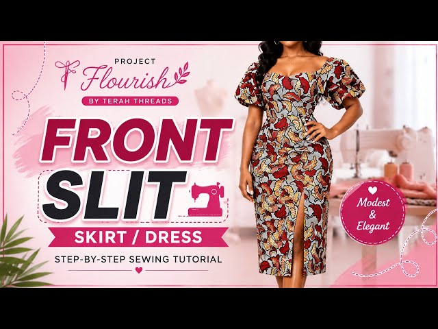 How to Cut and Sew A Front Slit Skirt/ Dress - YouTube