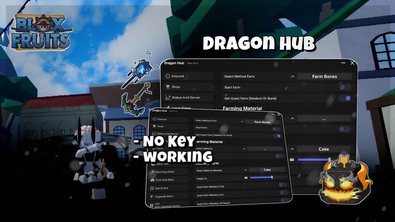 [ЛУЧШЕЕ] Blox Fruit Script Dragon Hub - Без ключа // Автоматический фарм // Морское событие // Го...