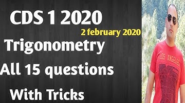 CDS 1 2020 maths paper solutions trigonometry/2 february 2020