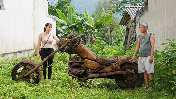 Girl Restores 1975 HARLEY DAVIDSON Chopper Motorcycle Abandoned by Old Man for 30 Years