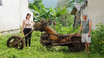 Girl Restores 1975 HARLEY DAVIDSON Chopper Motorcycle Abandoned by Old Man for 30 Years