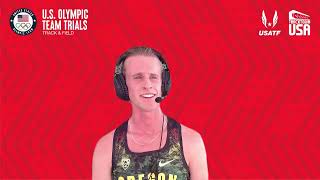 Cole Hocker Talks Not Turning Pro Yet, First Round Men's 1500m Olympic Trials 2020
