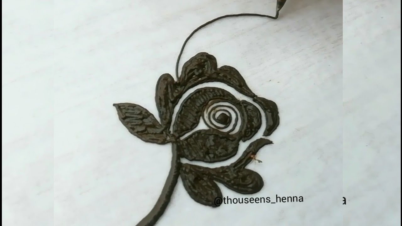 Gulf rose easy technique /gulf rose tutorial thouseens henna YouTube
