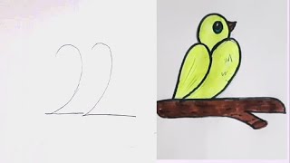 22 Sayısından Kuş Çizimi Sayılarla Çizim