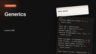 Generics | TypeScript Generics Tutorial