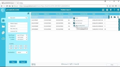 Moving Patient Images and Documents to Recycle Bin - postDICOM Free DICOM Viewer