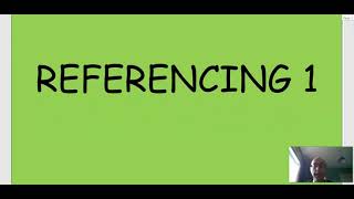 Referencing 1
