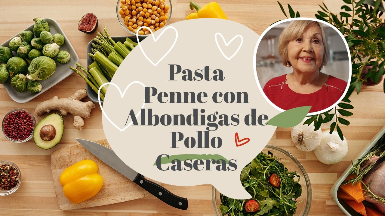 Pasta Penne con Albondigas de Pollo Caseras