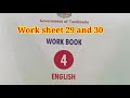 4th English Work Sheet 29,30 Bridge Course Answer Key