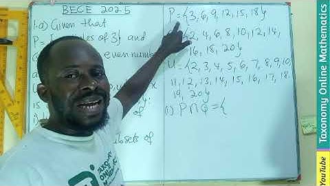 BECE 2025 - Paper 2 | Question 1(a) | Operations on Sets