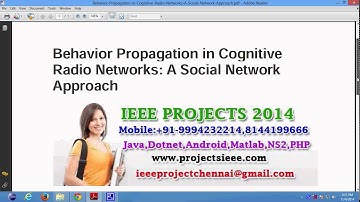 Behavior Propagation in Cognitive Radio Networks A Social Network Approach