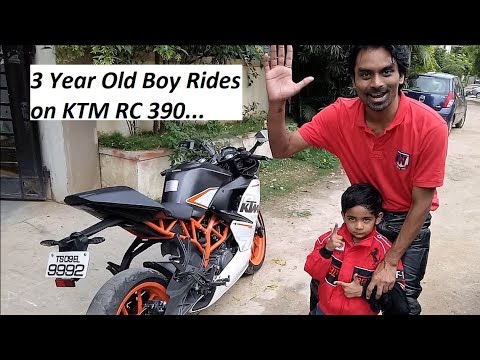3 Year Old Kid Rides On Ktm Rc 390. My Son, Sid. - Youtube