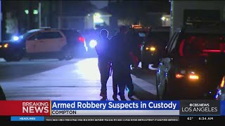 4 in custody in Compton after robbery, shooting in downtown LA wounds valet