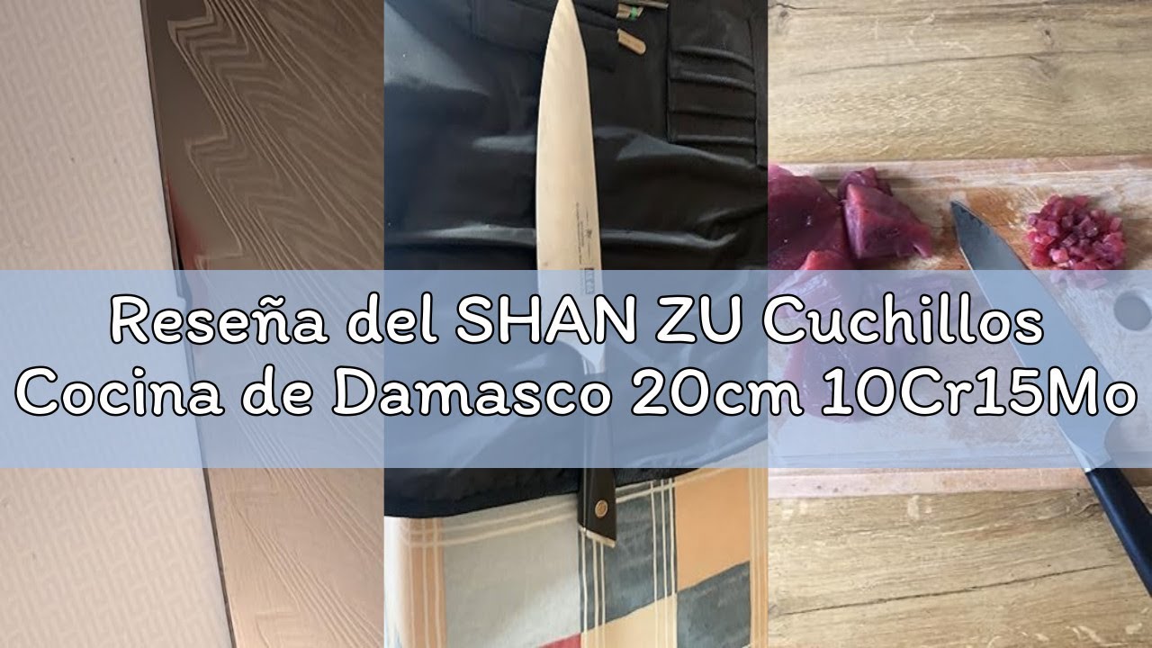 Reseña del SHAN ZU Cuchillos Cocina de Damasco 20cm 10Cr15MoV de Cuchillo Chef Japonés de Acero Dama