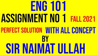 ENG101 ASSIGNMENT 1 SOLUTION 2021|ENG 101|Assignment 1|Solution|Virtual University.