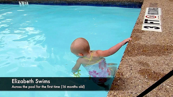 Baby Elizabeth Swims Across Pool