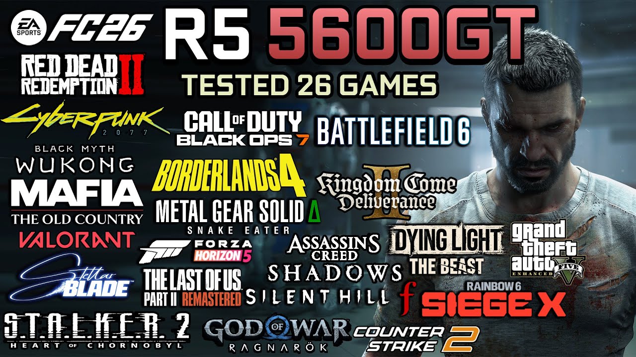 Ryzen 5 5600GT in late 2025 : Test in 26 Games in 2025 - Gaming Test in 2025