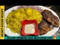 Easy crispy fish fry with yellow turmeric rice  perfect for lunch by ayeshas kitchen