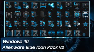 Windows 10 Alienware Blue Icon Pack v2 w10 19h1+
