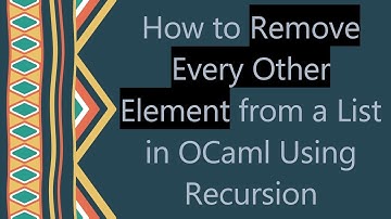How to Remove Every Other Element from a List in OCaml Using Recursion