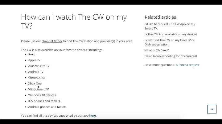 Is cw app on samsung smart tv?