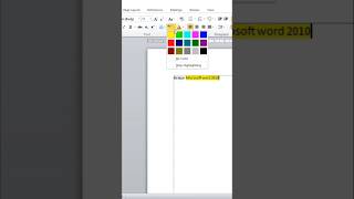 Memberi Highlight pada teks di Microsoft word 2010