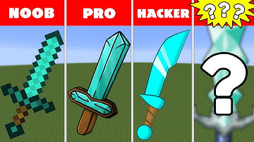 Pixel Art (NOOB vs PRO vs HACKER vs GOD) Diamond Sword in Minecraft