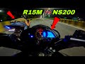 R15m vamp vs pulsar ns 200 bs4  crazy street race till top speed 