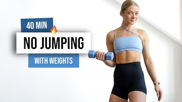 40 MIN FULL BODY No Jumping TONING Workout - With Weights - No Cardio, Low Impact Home Workout